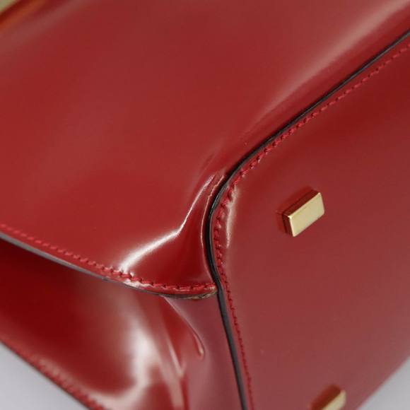 CELINE Hand Bag Patent leather Red Gold Auth 96786 - Picture 15 of 16